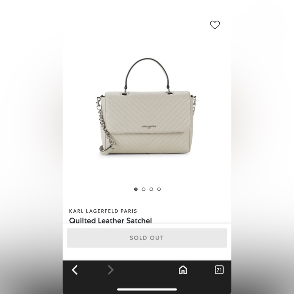 KARL LAGERFELD PARIS Quilted Leather Satchel